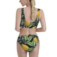 thumbnail image 3 of Picia Citrus Fruits Elegant Lemons Women's High Waisted Bikini Scoop Neck Swimsuit Two Pieces Bathing Suit-Small, 3 of 8