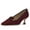 Dark Red, variant on YDN Women Classic Pointed Closed Toe Pumps Low Kitten Heel Slip on Loafers Suede Office Ladies Dressy Shoes Size 7 Olive