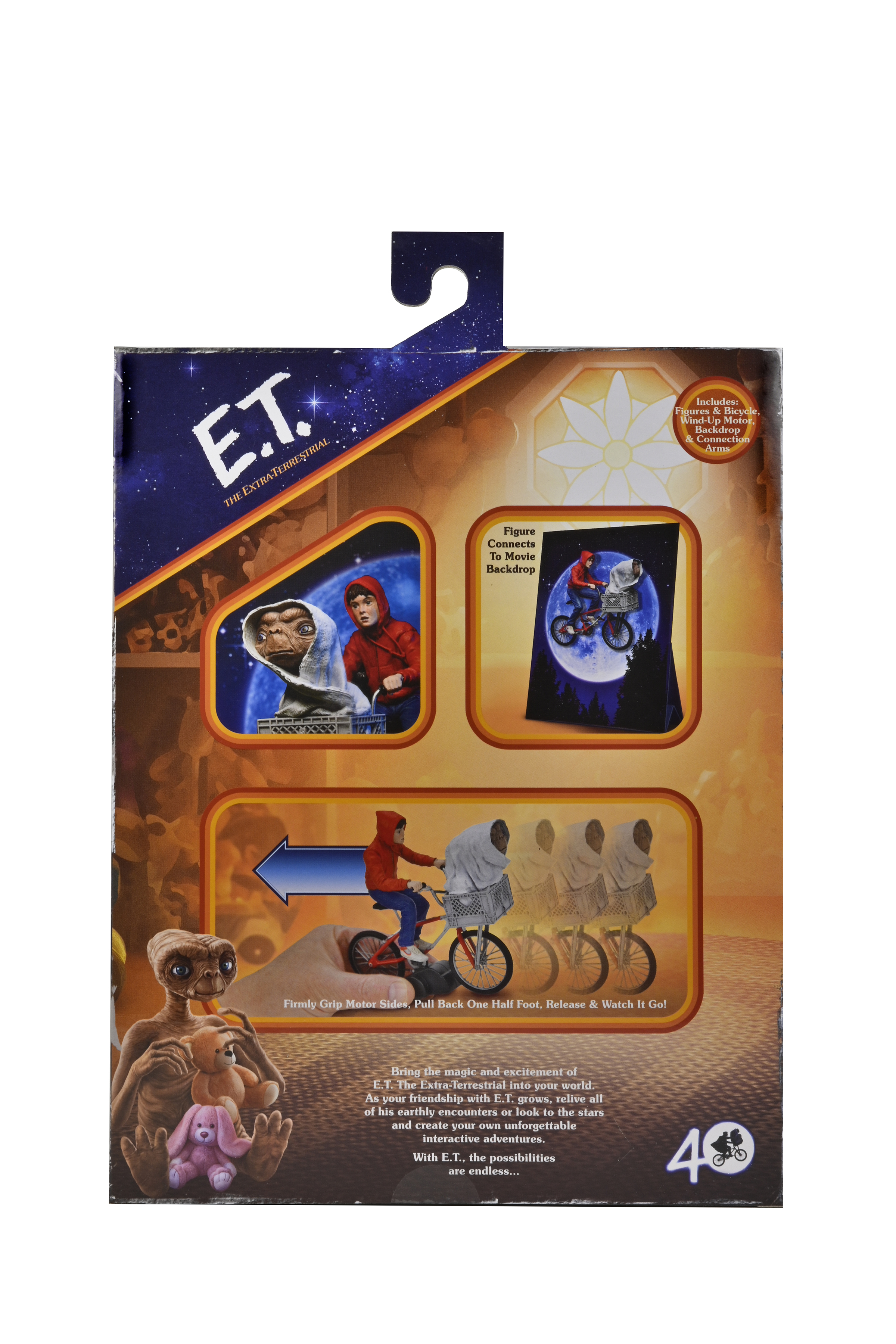 NECA E.T. 40th Anniv. Action Figure, Elliot & E.T. on Bicycle, 7