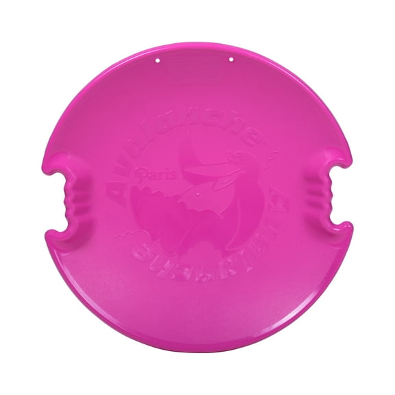 Superio Round Snow Saucer Sled, Circle 26 " Fuchsia Pink Avalanche Plastic Sled for Kids and Adults