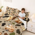 thumbnail image 3 of Erosebridal Capybara Print Kids Queen Sheet Sets, Brown Rustic Camo Bed Set, 4 Pieces, 3 of 5