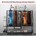 thumbnail image 3 of BeesClover Étagère de Rangement pour Sacs de Golf avec Roues, Organisateur de Golf Robuste 4-5 Sacs pour Garage et sous-Sol, Support Roulant pour Chariot de Golf Pouvant Contenir des Bâtons, des Balles, des Chaussures et des Accessoires, Gain de Place pour Équipement de Golf, 3 of 7