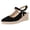 Black, variant on Womens Platform Espadrilles Closed Pointed Toe Wedge Sandals Elegant Suede Double Strappy Mary Jane Dress Heels Black Size 8