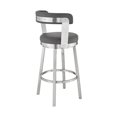 thumbnail image 4 of Emma 26 Inch Counter Height Swivel Stool, Steel, Light Gray Faux Leather - Saltoro Sherpi, 4 of 6