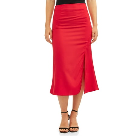Charmeuse Satin Skirt - Women's Satin Midi Skirt