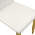 thumbnail image 6 of NYEESS Set of 4 White PU Dining Chairs with Buckle Backrest and Gold Metal Legs, 6 of 10
