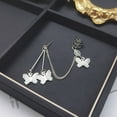thumbnail image 6 of Fasijew Cartilage Butterflies Earrings Silver Color Chain Earrings Butterflies Women Earrings Cool Punk Silver Color Link Chain Cartilage Clip Fashion Gift, 6 of 7