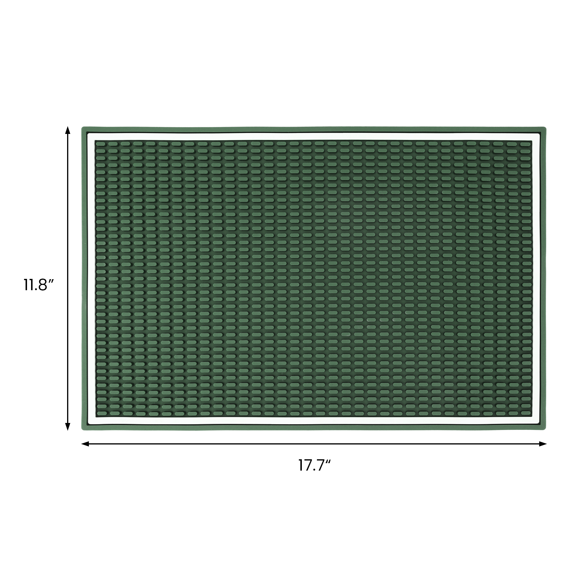 Unique Bargains Waterproof Dish Drying Mat with Concave Design Green 17.7*11.8*0.4 inch