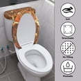 thumbnail image 3 of HELLHERO Ghostly Smiley Pumpkin Design Toilet Dust Cover Set, Stretch Soft Easy to Install, Adds Holiday Charm Adjustable Universal, Bathroom Toilet Cozy Set, 3 of 8