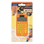 Lexibook, Naruto, Pocket Calculator with Protection Cover, Conventional and Advanced Calculator Functions, battery and solar-powered, Orange, C45NA