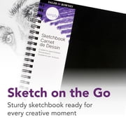 Daler-Rowney Simply... Sketchbook, Soft White Pages, (65lb/100g), Black Cover Wire Binding, 80 Sheet, 8.5 x 11