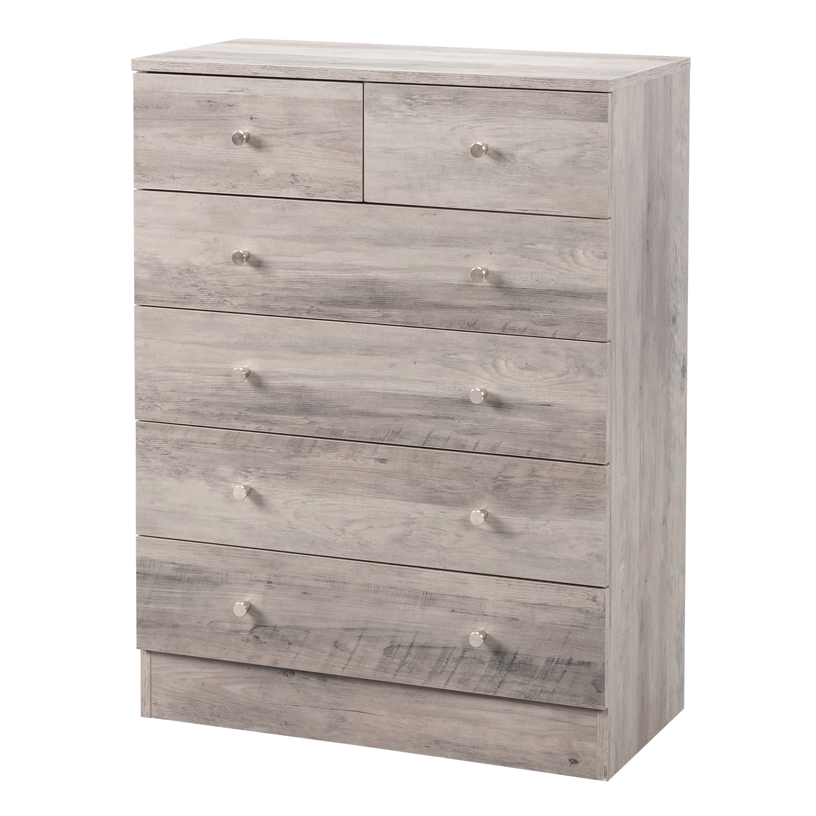 Modern Simple 6-Drawer Dresser Particle Board For Family Room Bedroom & Living Room Space-Saving Storage & Decor​ Gray