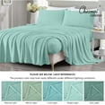 thumbnail image 5 of Chezmoi Collection Extra Soft Fleece Sheet Set California King, 4-Piece Microplush Non-Pilling Velvety Bed Sheet, Deep Pocket - Lightweight All Season Warmth, California King, Aqua, 5 of 9