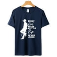 thumbnail image 3 of WREESH Women's Cowboy Graphic Tee Fashion Casual Pullover with Crew Neck Short Sleeve Navy, 3 of 5
