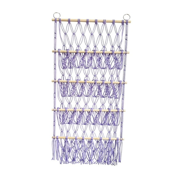 VONKY Wall Hanging Organizer Plush Toy Storage Violet Animal Ball Toy Stuffed Hammock Net Violet 105x52cm