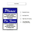 thumbnail image 2 of Please Wash Or Sanitize Your Hands Before Returning To Work Office Notice Outdoor Novelty Display Health and Safety Unique Aluminum Metal Sign 18"x24", 2 of 5