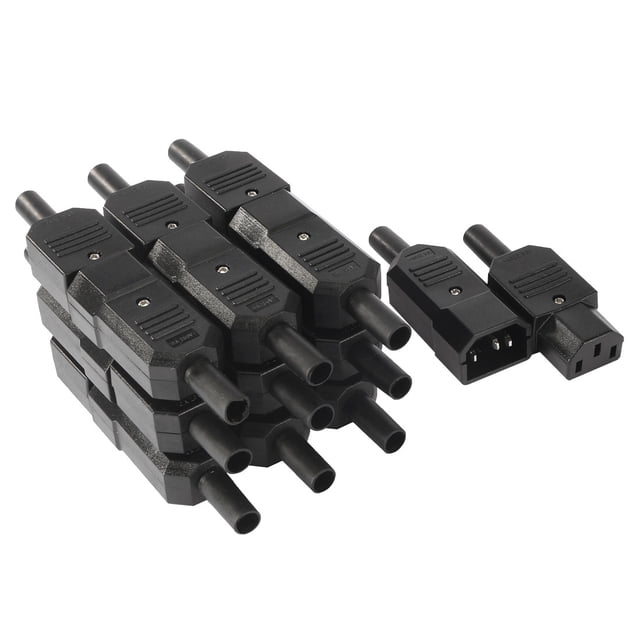 Unique Bargains 10Pair AC250V 10A 3P Panel Mount IEC320 C14 Socket C13 Plug Adapter Connector