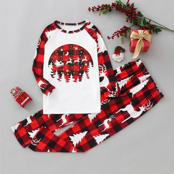 2023 Christmas Matching Family Christmas Pajamas Plaid Men Velvet Christmas Family Pajamas Matching Sets
