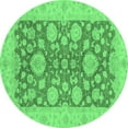 thumbnail image 1 of Ahgly Company Indoor Round Abstract Emerald Green Modern Area Rugs, 6' Round, 1 of 4