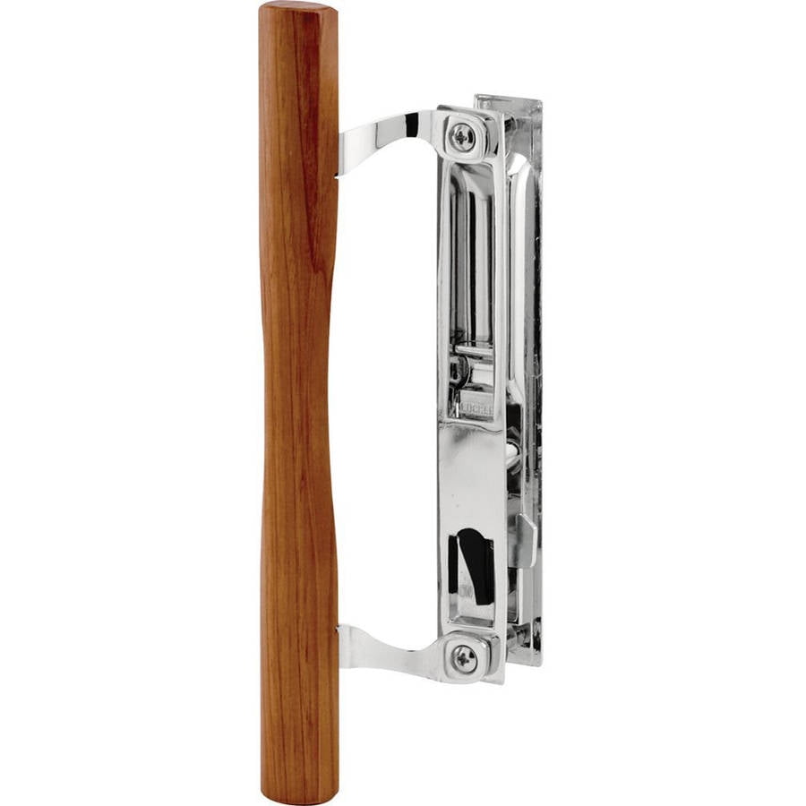 PrimeLine C 1148 Sliding Door Handle Set With Wood Pull, Chrome