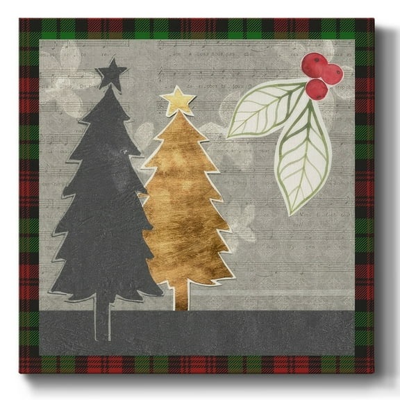 Collaged Christmas Collection C- Gallery Wrapped Canvas
