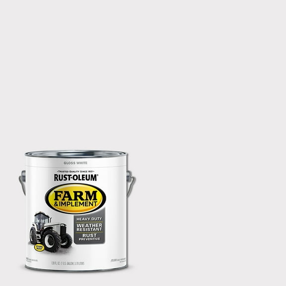 White, Rust-Oleum Gloss Farm and Implement Paint- Gallon, 1 Pack