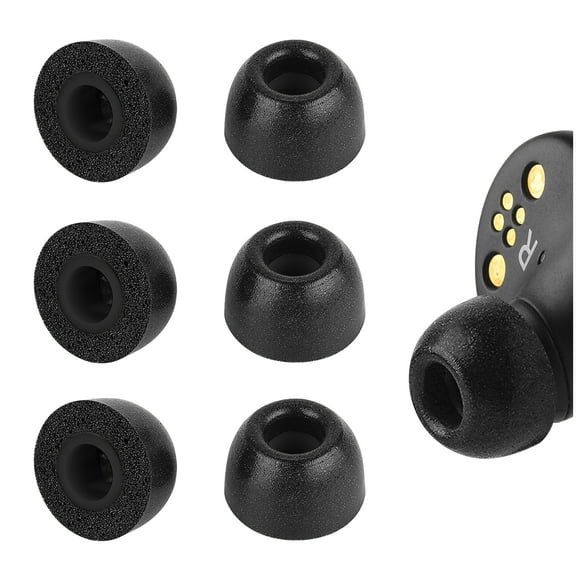 Geekria 3 Pairs Comfort Memory Foam True Wireless Earbuds Ear Tips Compatible with 4.5-6.3mm in-Ear Earphones Nozzle Blocking Noise Foam Tips / Earbud Ear Tips / Tips Eartips (Size S / Short)