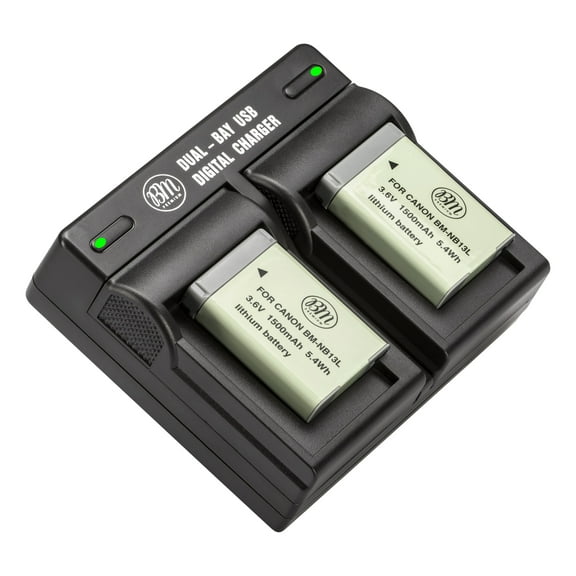 BM 2 NB-13L Batteries and Dual Charger for Canon G1 X Mark III G5 X Mark II G7 X Mark II, G7 X Mark III, G9 X Mark II, SX620 SX720 SX740 HS Cameras