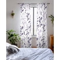 thumbnail image 3 of Purple Grey Botanical Sheer Curtains 84 Inch Length 2 Panels Set for Living Room/Bedroom, Watercolor Spring Floral Summer Leaf Kitchen Curtains Grommet Semi-Sheer Curtains Window Treatments 42"x84"x2, 3 of 7