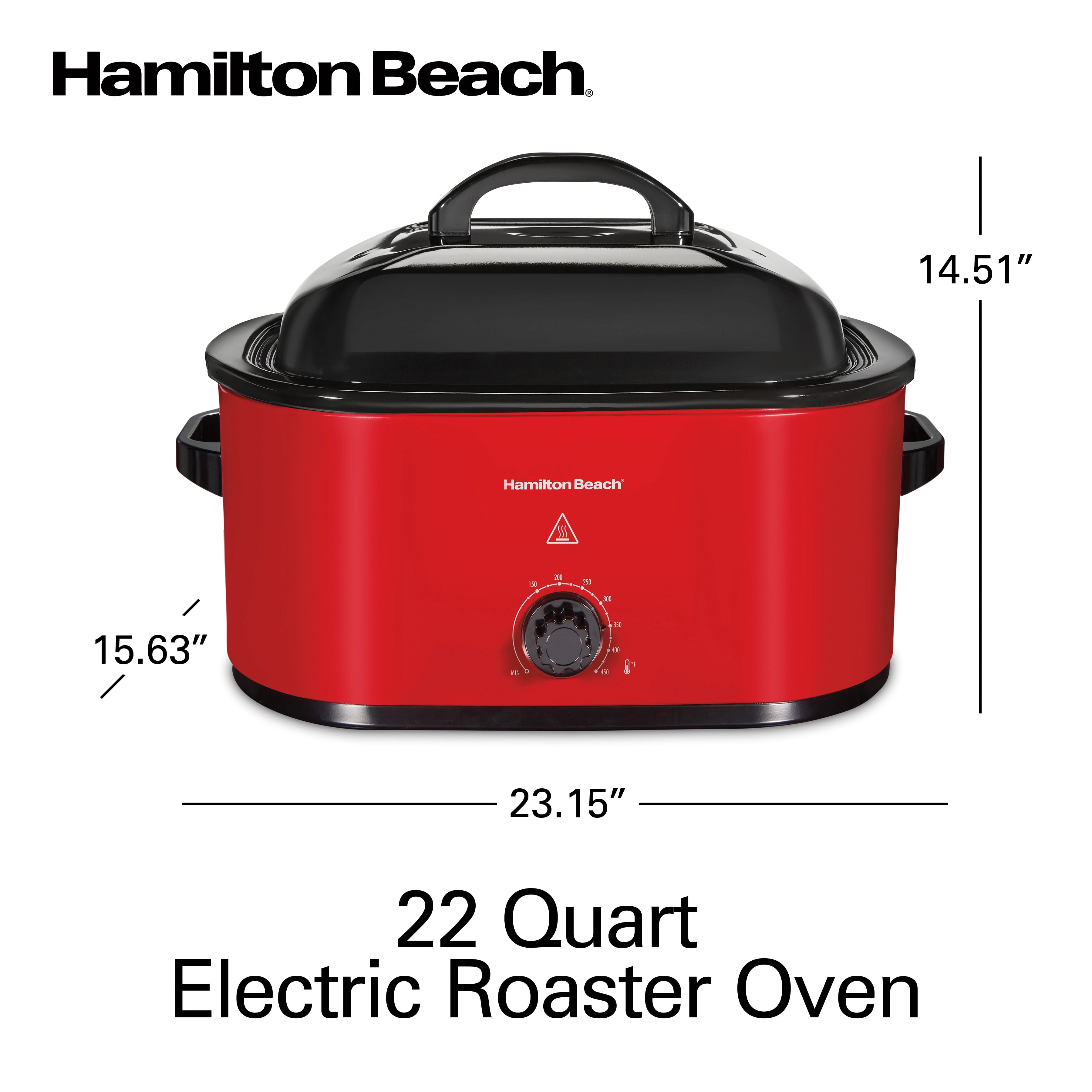 Hamilton Beach 22 Quart Roaster Oven, Fits 28 lb Turkey, Red, Model# 32231  - Walmart.com