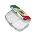 thumbnail image 2 of Metal Pill Organizer Mexico-Mexican Portable Compact Pill Box 2 Compartments Pill Case For Purse Pocket, 2 of 5