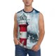 thumbnail image 1 of Fotbe Circular Lighthouse Men's Camiseta sin Mangas Estampada para Hombres, Playera Casual para Gimnasio, Entrenamiento, Playa-Small, 1 of 7