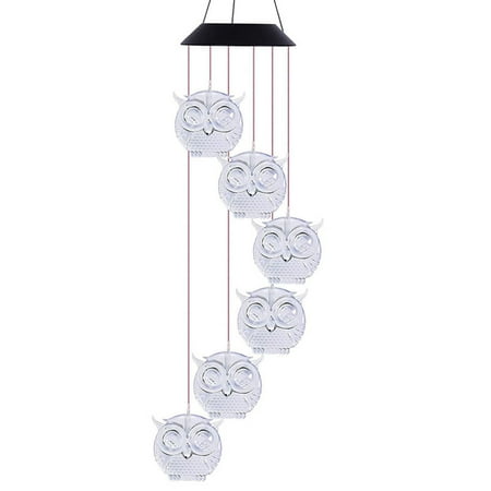 

Sukalun Solar Wind Chime Light Owl Shape Color Change Hanging LED Light
