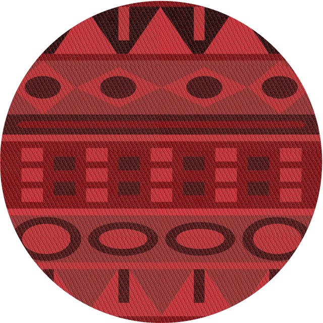 Ahgly Company Tapis Rond Lavable en Machine Intérieur Transitionnel Rouge, 4 Pieds Rond