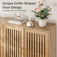thumbnail image 3 of Algherohein Modern Sideboard Buffet with Slatted Barn Doors, Wood Accent Storage Consol, TV Stand, Coffee Bar for Dining Room, Oak 2 Doors, 3 of 6