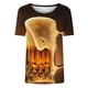 thumbnail image 4 of Tops Cortos para Mujeres, Oktoberfest Casual Impreso Cuello Redondo Manga Corta Camiseta Top Hecho de Poliéster para la Primavera Verano Uso Diario, Camisetas Casuales de Mujer, 4 of 5