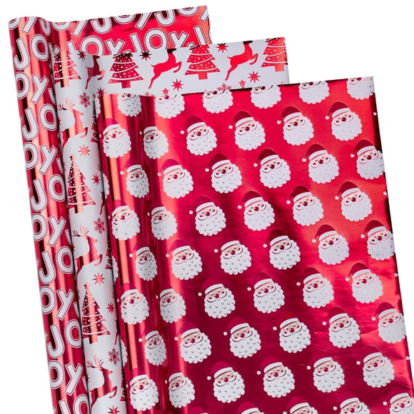 Rollos de papel para envolver RUSPEPA, 43 x 3 m, Navidad, paquete de 3