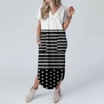 thumbnail image 2 of Vestido de Manga Corta para las Mujeres, Vestido Casual de Cuello en V de Bolsillo de Impresión de Moda Sexy Hecho de Poliéster Ligero para el Verano, Vestido de Verano para las Mujeres, 2 of 5