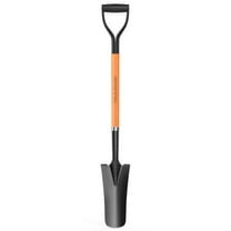 Garden Spade Shovel with Steel D Grip and Fiberglass Handle Orange 45 inch