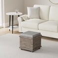thumbnail image 4 of Cortesi Home Coffre-Coffre de Rangement avec Plateau et Ottoman en Tissu et Bois Gris, 4 of 4