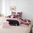 thumbnail image 6 of Erosebridal Personalized Leopard Bowknot 7-Piece Twin Bedding Sets,Pink Cheetah Print Kids Bedding Comforter Set,Reversible pink, 6 of 7