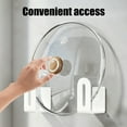 thumbnail image 5 of ROLKFUK Organizing Racks No Drilling Pot Lid & Cutting Board Rack, Adhesive Wall-Mounted White Space-Saving Kitchen Hook, 5 of 7