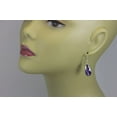 thumbnail image 4 of Sterling Silver CZ Earrings Purple Lavender Simulated Tanzanite in Cubic Zirconia Faceted Teardrops Designed for Adult Women, 4 of 5