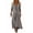 Grey, variant on Women's Long Dress Flowers Bohemian Style Maxi Dress V-Neck 3/4 Sleeves Summer Vintage Tunic Beach Dress