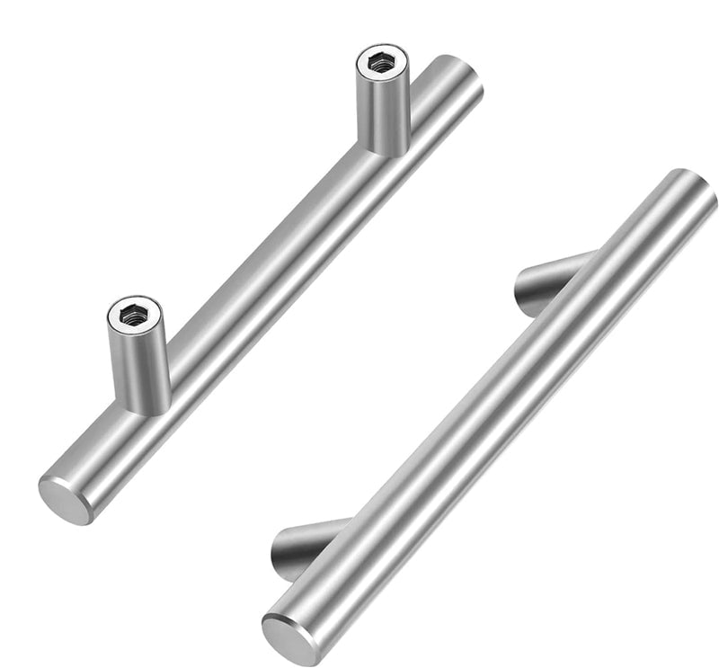 Fitviso 10 pack 2.75"(70mm) Center to Center Euro Bar Brushed Nickel Cabinet Handle