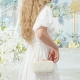 thumbnail image 7 of White Pearl Clutch Purse for Women Bridal Wedding Evening Bags Small Formal Beaded Handbags with Chain, 7 of 7