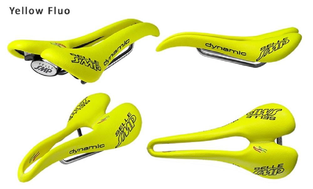 Selle SMP Dynamic Pro Saddle - Fluo Yellow / Steel Rails