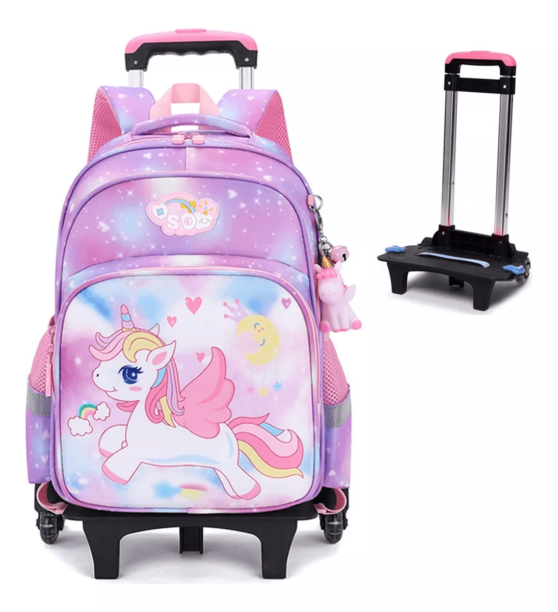 Mochila De Carrito Unicornio Bolsa Primaria Las Ruedas Morado Unicornio Walmart en linea
