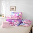 thumbnail image 4 of Erosebridal Cartoon Unicorn Bedding Sets Twin Size，Rainbow Wings Castle Comforter Sets with Sheets,Princess Decor,Reversible,Breathable,7-Piece, 4 of 5