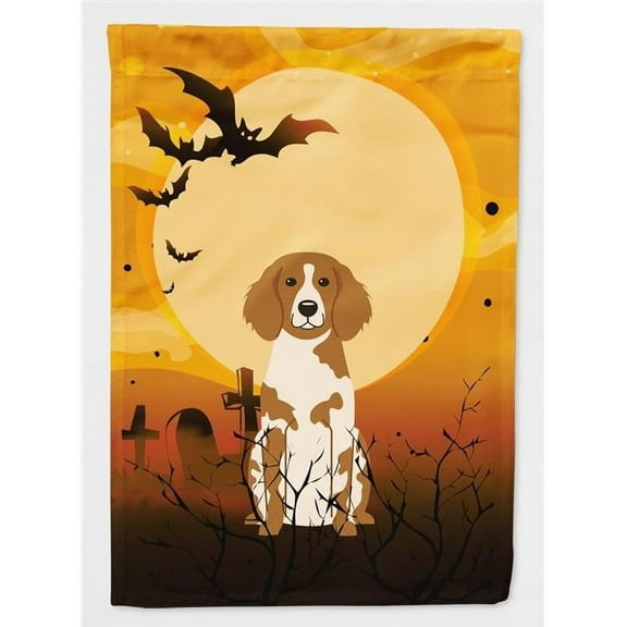 Caroline's Treasures BB4338GF Halloween Brittany Spaniel Flag Garden Size , Small, multicolor